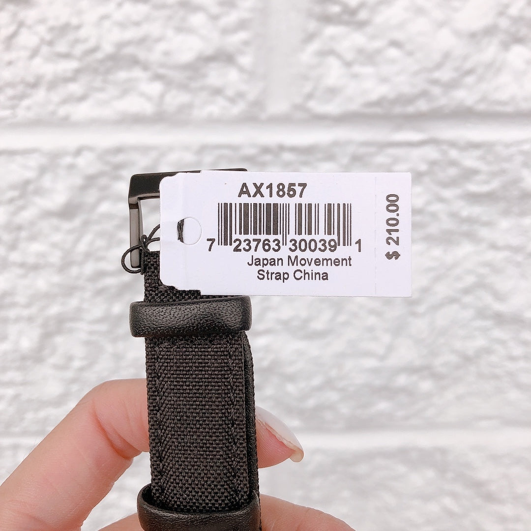 Armani Exchange AX1857 Three-Hand Black Fabric Watch Armani Exchange AX1857 Three-Hand Black Fabric Watch